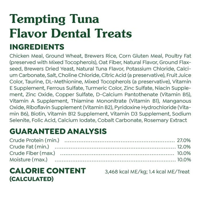 FELINE GREENIES Adult Dental Cat Treats, Tempting Tuna Flavor, 4.6 oz. Pouch - Image 7