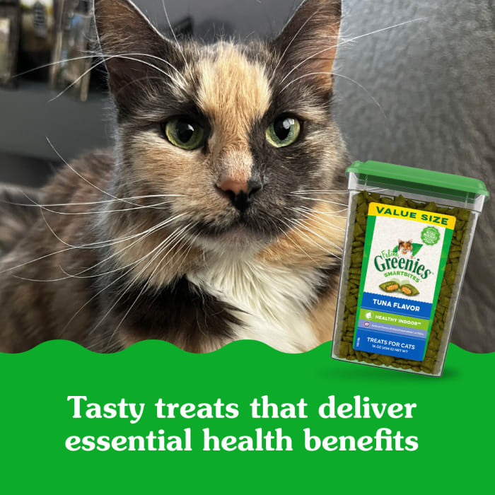 FELINE GREENIES SMARTBITES HEALTHY INDOOR Natural Treats for Cats, Tuna Flavor, 16 oz. Tub - Image 5