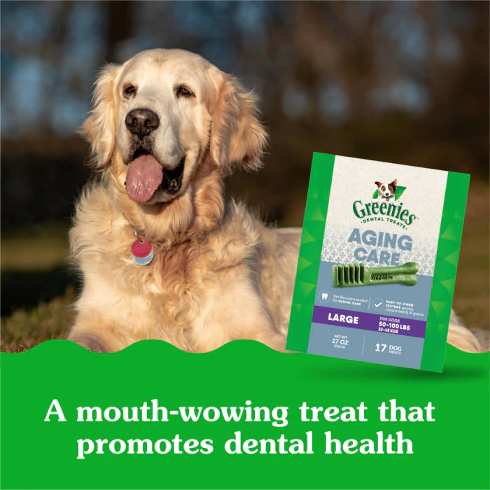 GREENIES Aging Care Large Natural Dog Dental Care Chews Oral Health Dog Treats, 27 oz. Pack (17 Treats) - Image 4