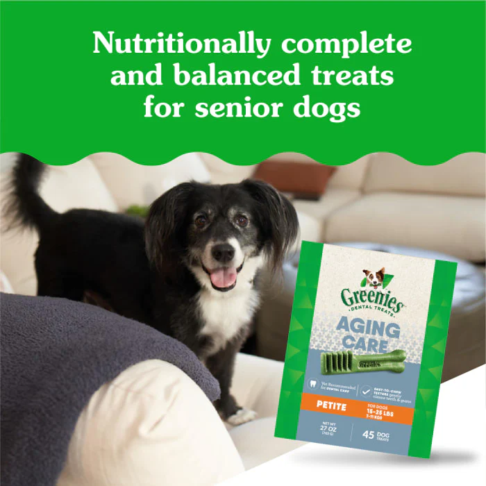 GREENIES Aging Care Petite Natural Dog Dental Care Chews Oral Health Dog Treats, 27 oz. Pack (45 Treats) - Image 4