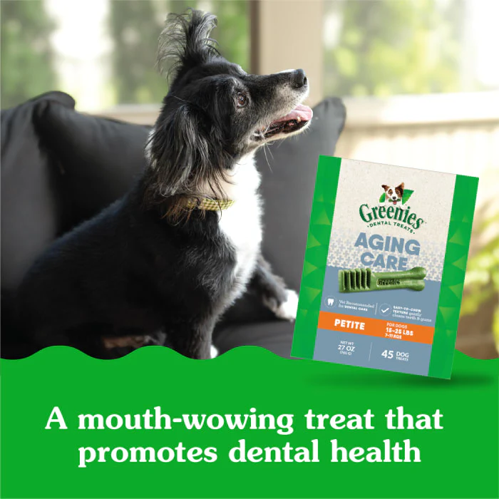 GREENIES Aging Care Petite Natural Dog Dental Care Chews Oral Health Dog Treats, 27 oz. Pack (45 Treats) - Image 5