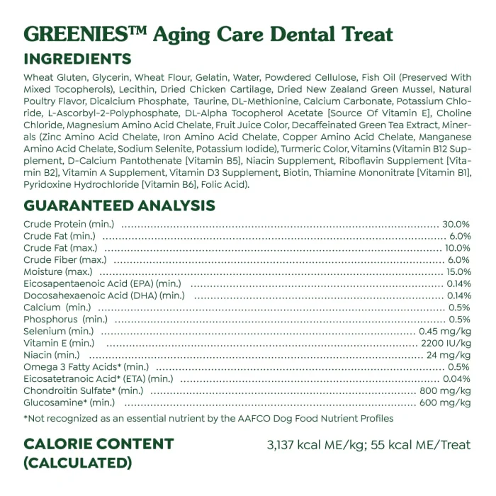 GREENIES Aging Care Petite Natural Dog Dental Care Chews Oral Health Dog Treats, 27 oz. Pack (45 Treats) - Image 8