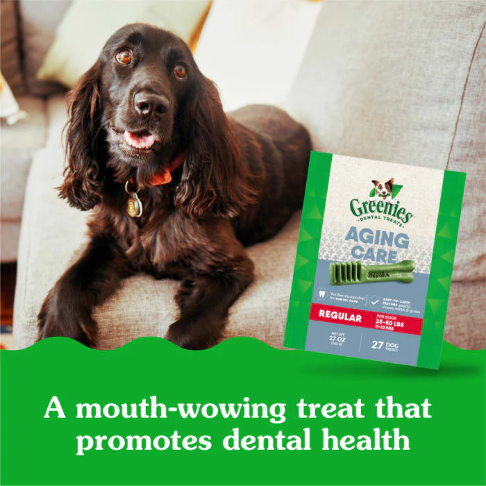 GREENIES Aging Care Regular Natural Dog Dental Care Chews Oral Health Dog Treats, 27 oz. Pack (27 Treats) - Image 5