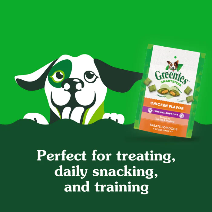 GREENIES SMARTBITES Immune Support Crunchy & Soft Dog Treats, Chicken Flavor, 8 oz. Pack - Image 6