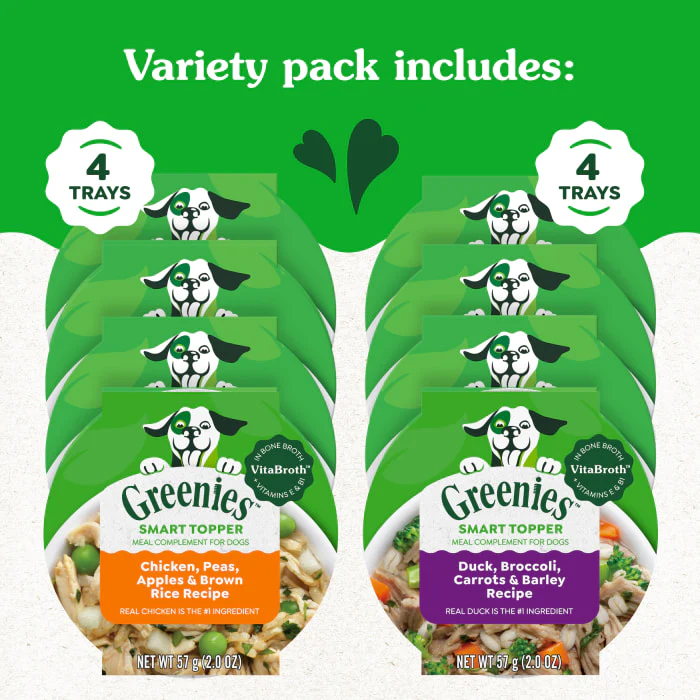 Greenies Smart Topper Wet Mix-In for Dogs, Chicken with Peas & Duck Variety Pack, 8 Trays of 2 oz. - Image 8