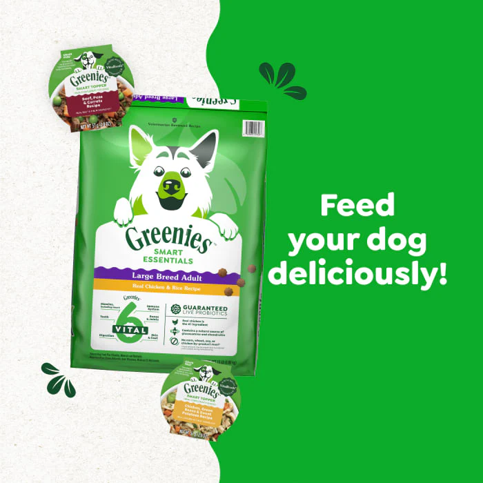 Greenies Smart Essentials Adult Large Breed High Protein Dry Dog Food Real Chicken & Rice Recipe, 15 lb. Bag - Image 6
