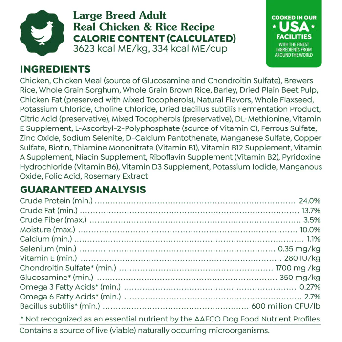 Greenies Smart Essentials Adult Large Breed High Protein Dry Dog Food Real Chicken & Rice Recipe, 15 lb. Bag - Image 9