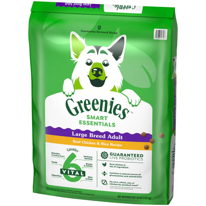 Greenies Smart Essentials Adult Large Breed High Protein Dry Dog Food Real Chicken & Rice Recipe, 30 lb. Bag - Image 2