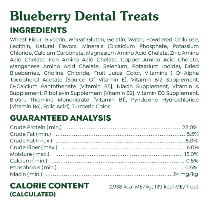 GREENIES Large Natural Dog Dental Care Chews Oral Health Dog Treats Blueberry Flavor, 12 oz. Pack (8 Treats) - Image 8