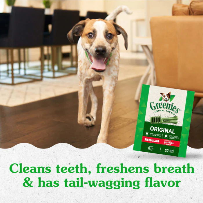GREENIES Original Regular Natural Dog Dental Care Chews Oral Health Dog Treats, 27 oz. Pack (27 Treats) - Image 4