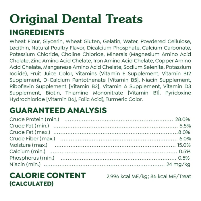 GREENIES Original Regular Natural Dog Dental Care Chews Oral Health Dog Treats, 27 oz. Pack (27 Treats) - Image 8
