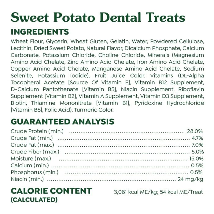 GREENIES Petite Natural Dog Dental Treats, Sweet Potato Flavor, 12 oz. Pack (20 Treats) - Image 8