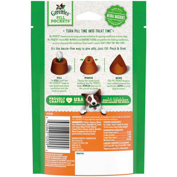 Greenies Pill Pockets for Dogs Small, Tablet Size Soft Dog Treats, Cheese Flavor, 3.2 oz., Pack of 30 - Image 3