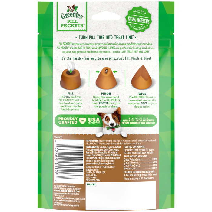 Greenies Pill Pockets for Dogs Small, Tablet Size Dog Treats, Peanut Butter Flavor, 3.2 oz., 30 Pack - Image 3