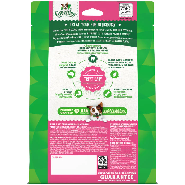 GREENIES Puppy Regular Size Natural Dental Dog Treats, 12 oz. Pack (12 Treats) - Image 3
