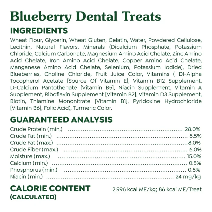 GREENIES Regular Natural Dog Dental Care Chews Oral Health Dog Treats Blueberry Flavor, 12 oz. Pack (12 Treats) - Image 8