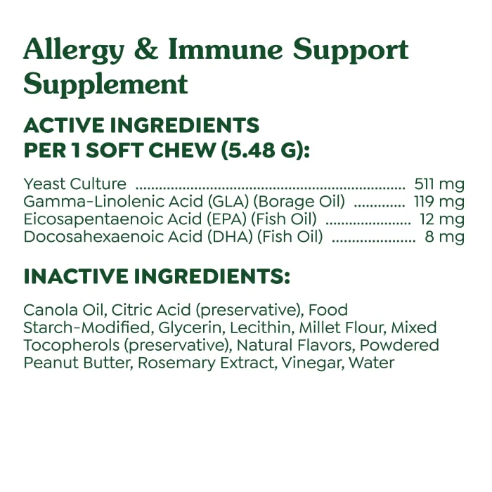 Greenies Allergy & Immune Support Sensitive Care Dog Supplement Peanut Butter Flavor, 40 Count Pouch - Image 7