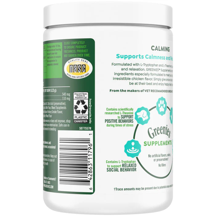 Greenies Supplements Calming Chews for Dogs Chicken Flavor, 14.7 oz. Container of 80 ct. Soft Chews - Image 3