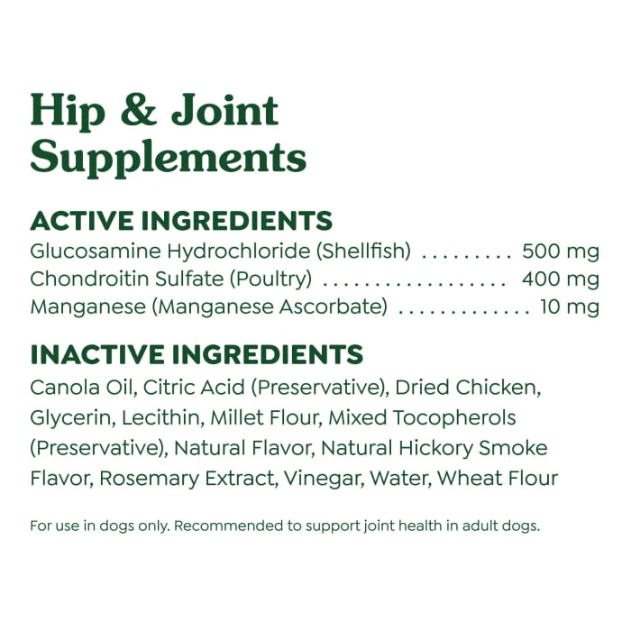 Greenies Hip and Joint Supplements for Dogs, Chicken Flavor, 6.08 oz., 30-Count Soft Chews - Image 8