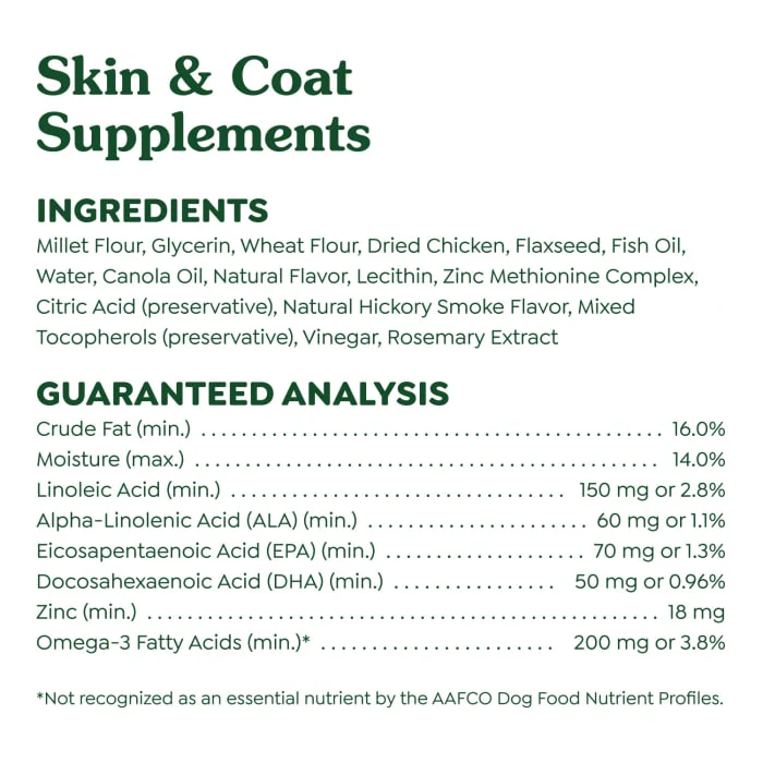 Greenies Dog Skin and Coat Supplements With Fish Oil, Chicken Flavor, 14.7 oz., 80-Count Soft Chews - Image 8