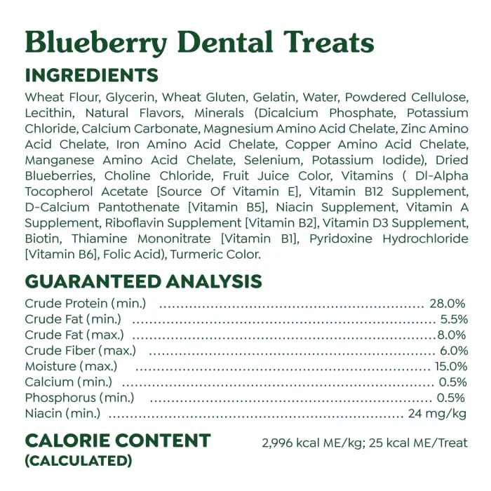 GREENIES TEENIE Natural Dog Dental Care Chews Oral Health Dog Treats Blueberry Flavor, 12 oz. Pack (43 Treats) - Image 8