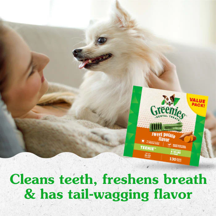 GREENIES TEENIE Natural Dog Dental Treats, Sweet Potato Flavor, 12 oz. Pack (43 Treats) - Image 4