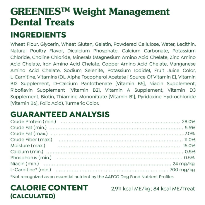 GREENIES Weight Management TEENIE Natural Dog Dental Care Chews Weight Control Dog Treats, 27 oz. Pack (96 Treats) - Image 8